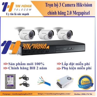 Trọn Bộ 3 Camera Hikvision