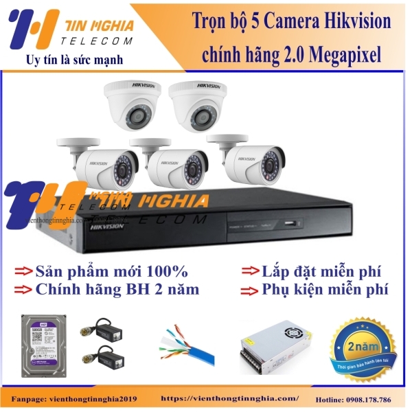 Trọn Bộ 5 Camera Hikvision
